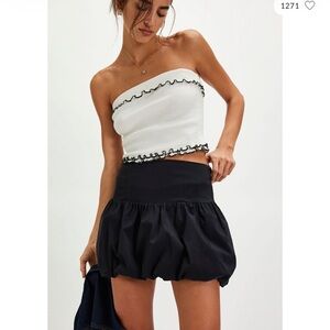 Free People Black Elodie Bubble Skirt Size 6